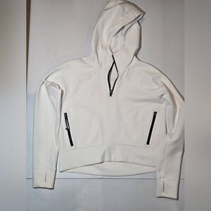 DSG Women's White Hoodie with Black Accents